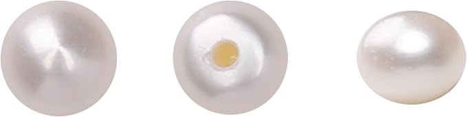 Natural Half Drilled Pearl Beads White 4.5-5mm 12pcs AAAA Freshwater Cultured Loose Gemstone Beads for DIY Stud Earring Jewelry Making