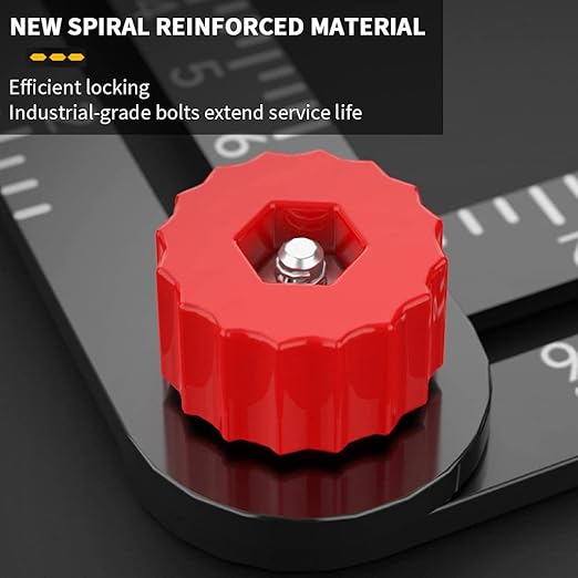 FJNATINH FJNATINH Multi Angle Measuring Ruler, 16-Sided Angle Measurement Tool with Hole Punch Locator, Aluminum Alloy Adjustable Multi-Function Bend Ruler (16-Sided)