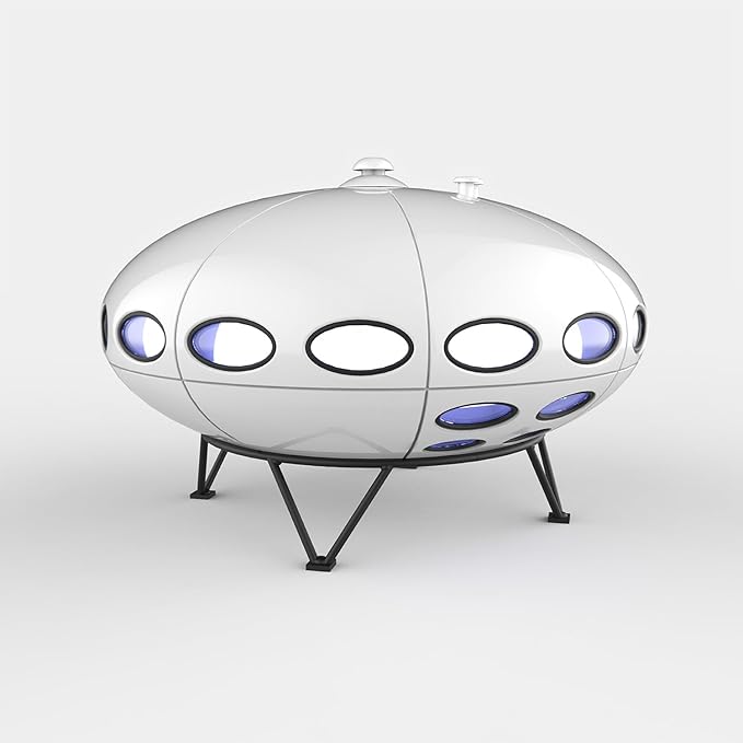 Space Age Table Lamp, LED Color Changing, 3 Light Modes, USB Rechargeable, Cordless Ambient Light (White)