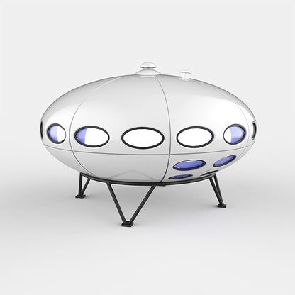 Space Age Table Lamp, LED Color Changing, 3 Light Modes, USB Rechargeable, Cordless Ambient Light (White)