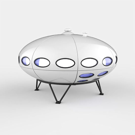 Space Age Table Lamp, LED Color Changing, 3 Light Modes, USB Rechargeable, Cordless Ambient Light (White)