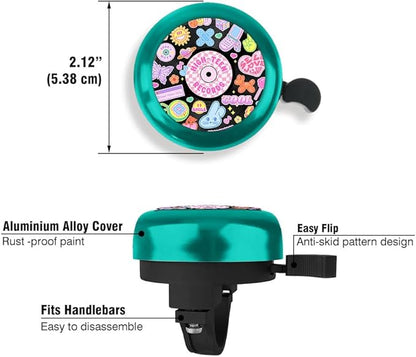 WIRESTER Green Aluminum Round Bike Bell, Classic Ring Bicycle Bell, Bike Accessories Bell Ring for Adults Kids Girls Boys
