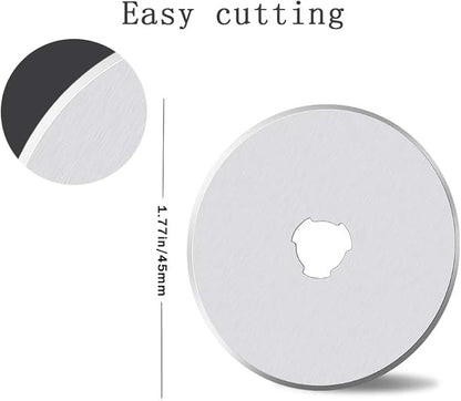 Rotary Cutter, Rotary Fabric Cutter with Safety Lock, Included Extra 10 Pack 45mm Blades, Rotary Cutter Tool for Quilting Sewing Arts Crafts