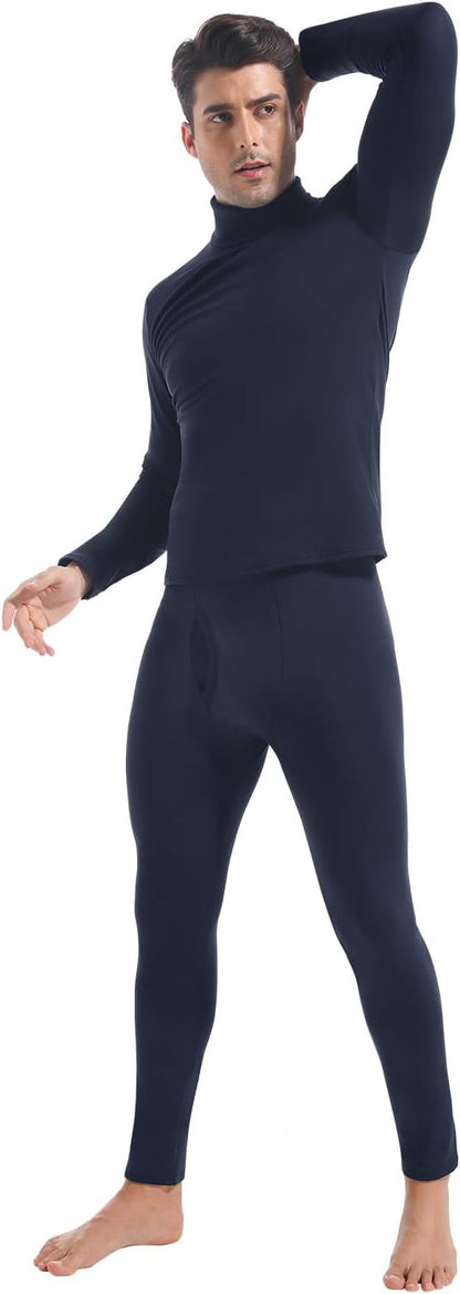 CL convallaria Long Johns Thermal Underwear for Men Soft Fleece Lined Base Layer Cold Weather Top Bottom Gift Set