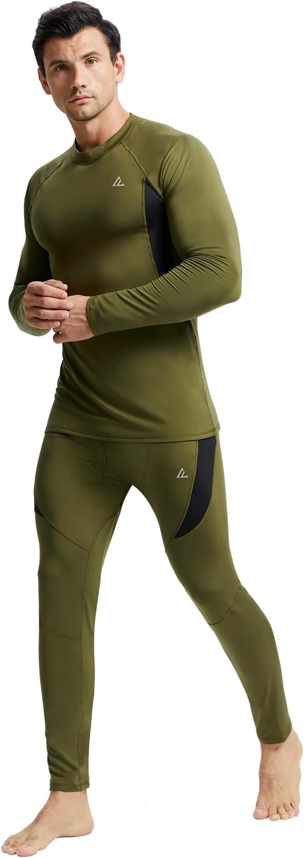 CL convallaria Mens Thermal Underwear Set with Fly Long Johns Base Layer Winter Hunting Gear Sport Top and Bottom