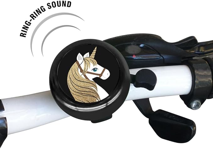 WIRESTER Black Aluminum Round Bike Bell, Classic Ring Bicycle Bell, Bike Accessories Bell Ring for Adults Kids Girls Boys - Dog Cat Animal Cute Records