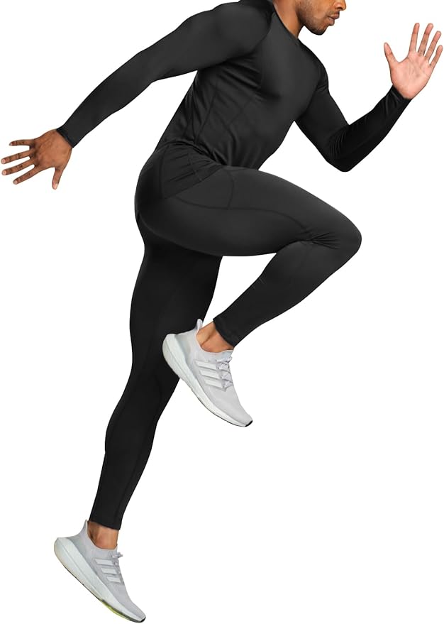 TSLA Men's Thermal Long Sleeve Compression Shirts, Athletic Base Layer Top, Winter Gear Running T-Shirt