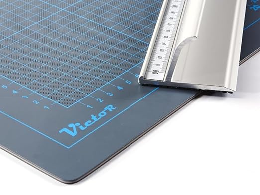 Victor 18-Inch Professional Aluminum Safety Ruler with Finger Guard Edge and Non-Slip Base - Ideal for Large-Scale Precision Cutting - Heavy-Duty Cutting Ruler for Safe Use