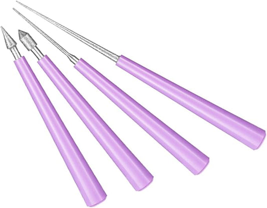 4 PCS Bead Reamer Tool for Jewelry Making - Diamond Tipped Set, Craft Beading Hole Enlarger, Burr Remover, Bead Expander for Glass, Plastic, Metal, Wood, DIY Jewelry Crafting