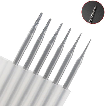 Luo ke 6 Pcs Oblique Pin Burr, 3/32'' Shank Cone Shape Burs Jewelry Making Tools for Rotary Tools