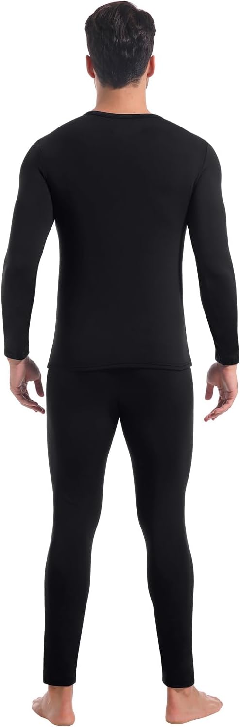 CL convallaria Long Johns Thermal Underwear for Men Soft Fleece Lined Base Layer Cold Weather Top Bottom Gift Set