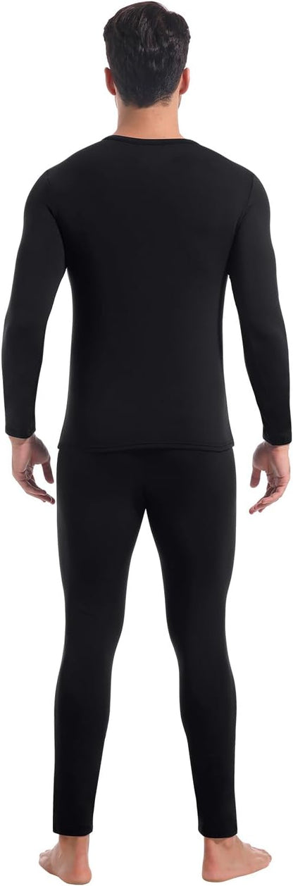 CL convallaria Long Johns Thermal Underwear for Men Soft Fleece Lined Base Layer Cold Weather Top Bottom Gift Set