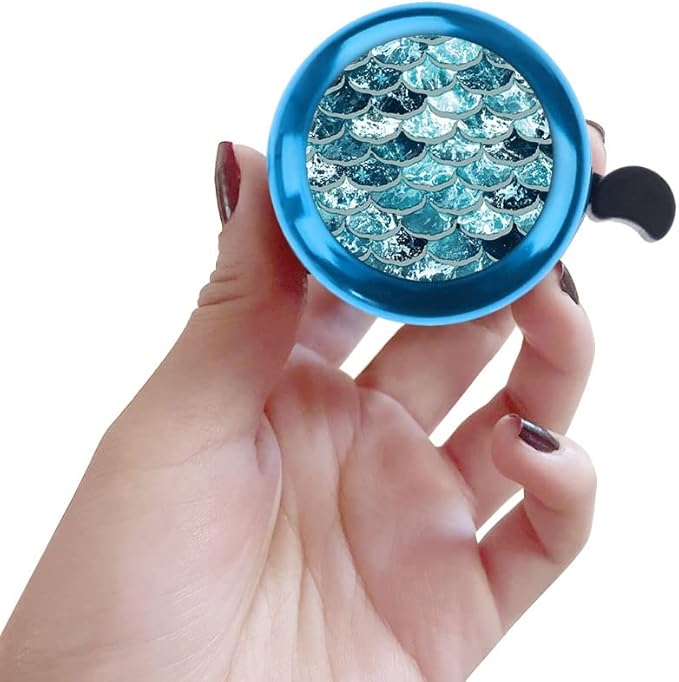 WIRESTER Blue Aluminum Round Bike Bell, Classic Ring Bicycle Bell, Bike Accessories Bell Ring for Adults Kids Girls Boys