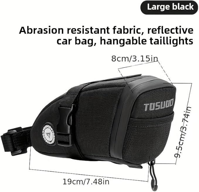Waterproof Bike Saddle Bag | 1.2L Under-Seat Pack with Taillight Mount & Tool-Free Straps