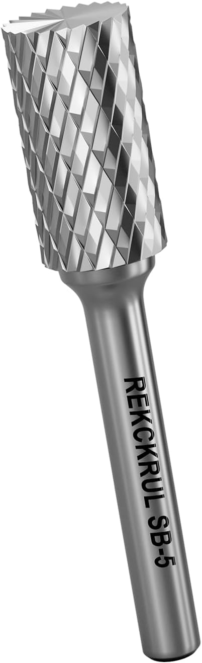 Professional Tungsten Carbide Rotary Burr Bit, SB-5 Double Cut Carbide Burr with 1/4" Shank for Metal, Wood, and Steel – Durable Die Grinder Accessory for Deburring, Engraving & Polishing
