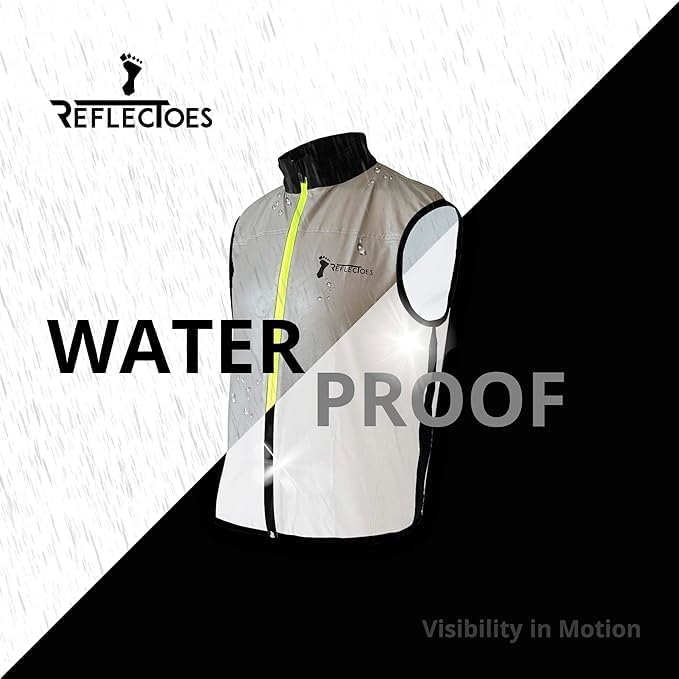 ReflecToes Reflective Safety Vest for Night Visibility – Hi Vis Running & Cycling Gilet – Lightweight, Breathable Outer Layer