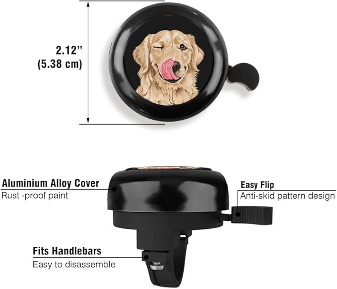 WIRESTER Cute Aluminum Round Bike Bell, Classic Ring Bicycle Bell, Bike Accessories Bell Ring for Adults Kids Girls Boys (Black, Red, Blue, Purple)