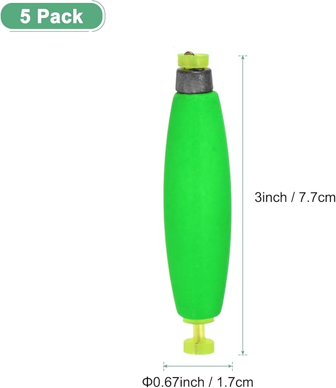 Fishing Bobbers Floats, EVA Foam Weighted Bobbers for Crappie/Bluegill/Trout Bass/Catfish, Clip-on Floats Slip Corks