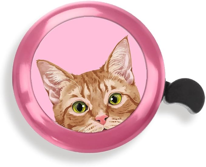 WIRESTER Pink Aluminum Round Bike Bell, Classic Ring Bicycle Bell, Bike Accessories Bell Ring for Adults Kids Girls Boys - Animals