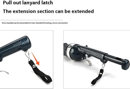 Portable Travel Fishing Rod, Integrated Rod and Wheel, Carbon Fiber-The Whole Rod is 25cm/0.82ft Long After Folding, Built-in Fishing Roller, and Comes with Fishing line.