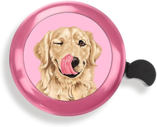 WIRESTER Pink Aluminum Round Bike Bell, Classic Ring Bicycle Bell, Bike Accessories Bell Ring for Adults Kids Girls Boys - Animals