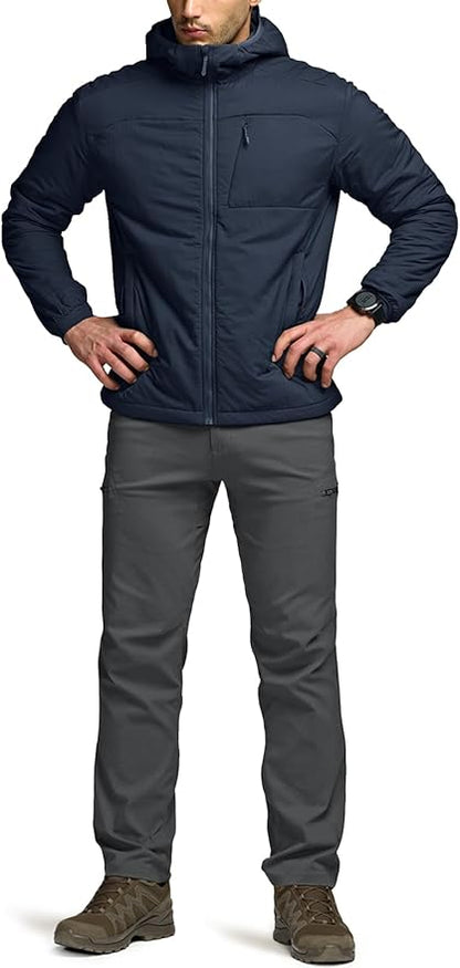 CQR Men's Lightweight Insulated Jacket, Windproof Packable Water Resistant Warm Active Coat for Hiking Work Outdoor Tactical
