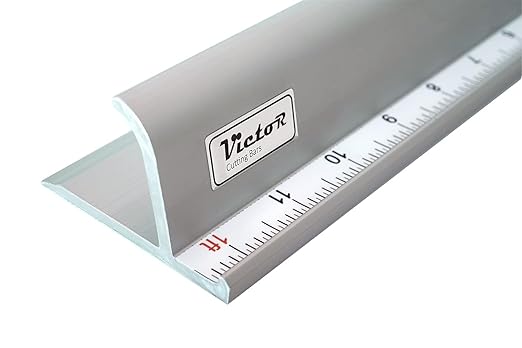 Victor 18-Inch Professional Aluminum Safety Ruler with Finger Guard Edge and Non-Slip Base - Ideal for Large-Scale Precision Cutting - Heavy-Duty Cutting Ruler for Safe Use