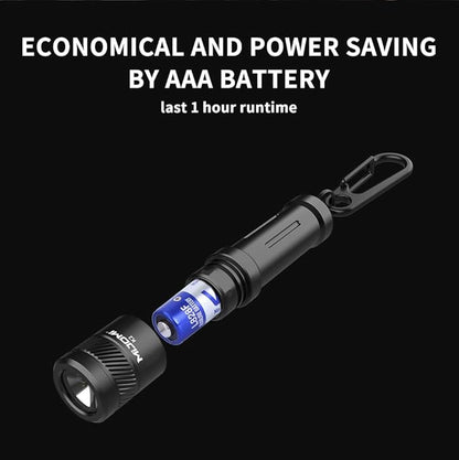 EDC Keychain Flashlight,100 High Lumen K2 Mini LED Light with AAA Battery, IPX7 Waterpoof Portable Small Light for Night Emergency etc.(Black)