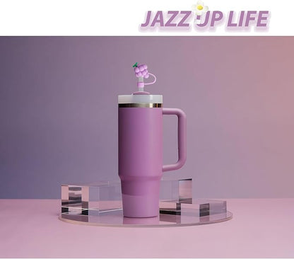 Lilac Silicone Stanley Cup Accessories Set: 6 Pcs Spill Proof Stopper, 2 Pcs Straw Cover Cap, 1 Pcs Silicone Boot for Stanley 40oz & 30oz Tumbler