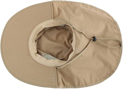 Home Prefer Outdoor UPF50+ Sun Hat Wide Brim Mesh Fishing Hat with Neck Flap