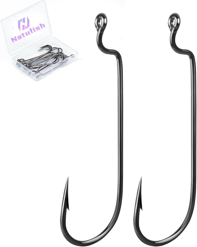 EWG Hooks for Bass Fishing,50Pcs/100Pcs Texas Carolina Rig Hooks Worm Hook Weedless/Inline for Soft Plastic Baits Saltwater