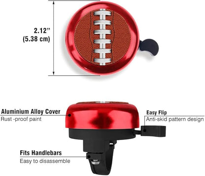 WIRESTER Cute Aluminum Round Bike Bell, Classic Ring Bicycle Bell, Bike Accessories Bell Ring for Adults Kids Girls Boys (Black, Red, Blue, Purple)