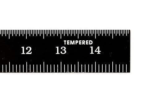 PEC Tools 6" x150mm Stainless Steel Ruler, 1/50" Thick X 1/2" Wide, Dual-Sided Accuracy of 0.5mm and 1mm, Clear Graduations, High Contrast, Made in USA