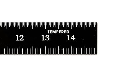 PEC Tools 6" x150mm Stainless Steel Ruler, 1/50" Thick X 1/2" Wide, Dual-Sided Accuracy of 0.5mm and 1mm, Clear Graduations, High Contrast, Made in USA