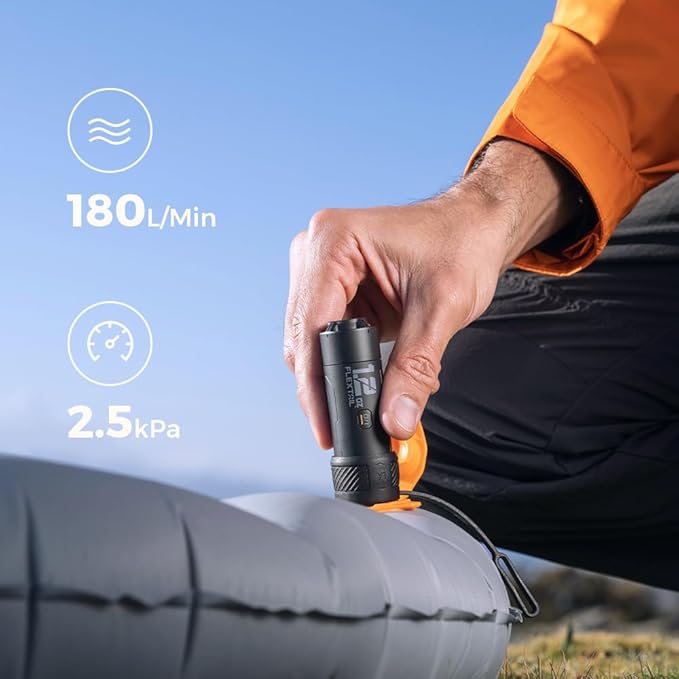 FLEXTAILGEAR Zero Pump Air Pump for Inflatables, 1.2 oz Ultra-Mini Electric air Pump Portable Air Mattress Pump, Rechargeable Air Pump for Pool Floats Air Bed Air Mattress