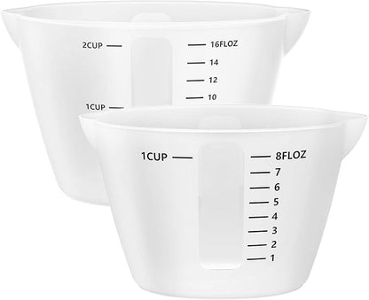 Gartful 500ml & 250ml Large Silicone Measuring Cups, Resin Mixing Cups for Epoxy, Jewelry Casting Molds, Acrylic Paint Pouring, Cup Making, Nonstick Reusable Craft Measuring Cups, 16oz & 8oz, Set of 2