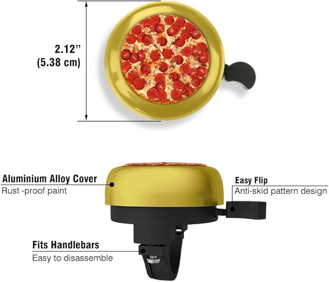 WIRESTER Gold Aluminum Round Bike Bell, Classic Ring Bicycle Bell, Bike Accessories Bell Ring for Adults Kids Girls Boys