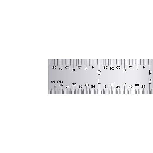 PEC Tools 6" Machinist Metal Ruler(3 Pack), 1/25" Thick X 3/4" Wide,Satin Chrome, High Carbon Steel Ruler Scale with Markings 1/32", 1/64", 1/10", 1/50" Made in USA