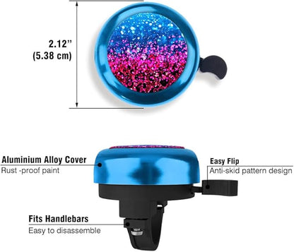 WIRESTER Blue Aluminum Round Bike Bell, Classic Ring Bicycle Bell, Bike Accessories Bell Ring for Adults Kids Girls Boys