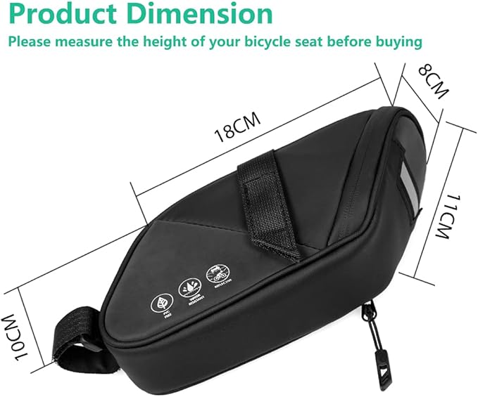 PDEEY Bike Saddle Bag, Bicycle Under Seat Pouch, Cycling Wedge Pack for Mountain Road, Cycling Accessories Storage Velcro Pack Waterproof Durable Pouch for Mountain, Beach or Road Bikes