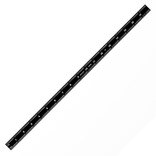 PEC Tools 18" Stainless Steel Ruler, 1/50" Thick X 3/4" Wide, High Contrast, 1/32", 1/64", 1/50", 1/100" High-Precision Ruler, Made in USA