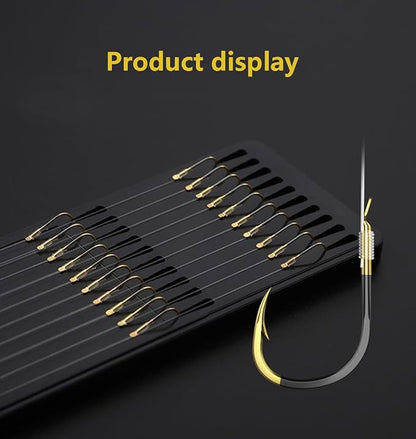 Dyxssm Small Fishing Hooks with Line, Pre Tied Tiny Fishing Hook on Nylon Line (Pack of 20)