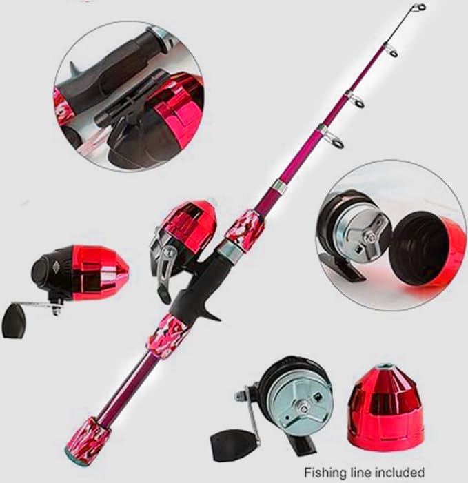 Kids Fishing Pole Spincast Youth Fishing Pole Tackle Box - with Net,Travel Bag,Rod and Reel Kit for Boys and Girls, Youth or Beginner’s