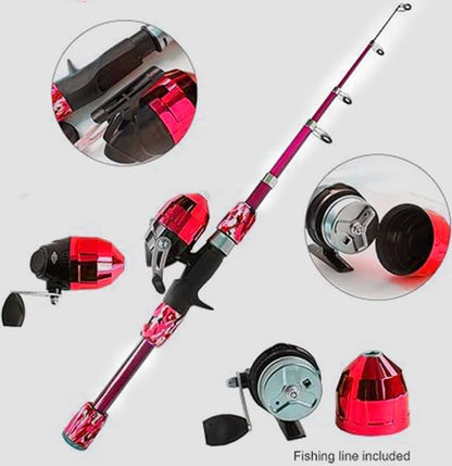 Kids Fishing Pole Spincast Youth Fishing Pole Tackle Box - with Net,Travel Bag,Rod and Reel Kit for Boys and Girls, Youth or Beginner’s