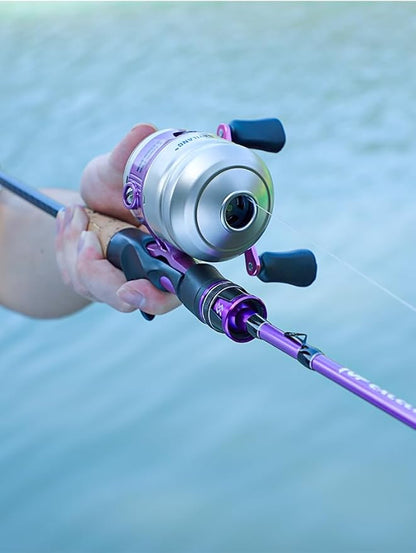 Sougayilang Spincast Reel and Fishing Rod Combo, 5-Foot 9-Inch Durable Carbon Rod, Quickset Anti-Reverse Fishing Reel with Mono Line