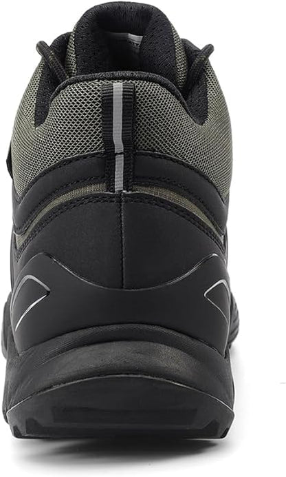 Men's Mid Waterproof Hiking Boots Lightweight Approach Trekking Comfortable Backpacking Non Slip Work Shoes Outdoor Camping Travel Cross Trainer Sneakers