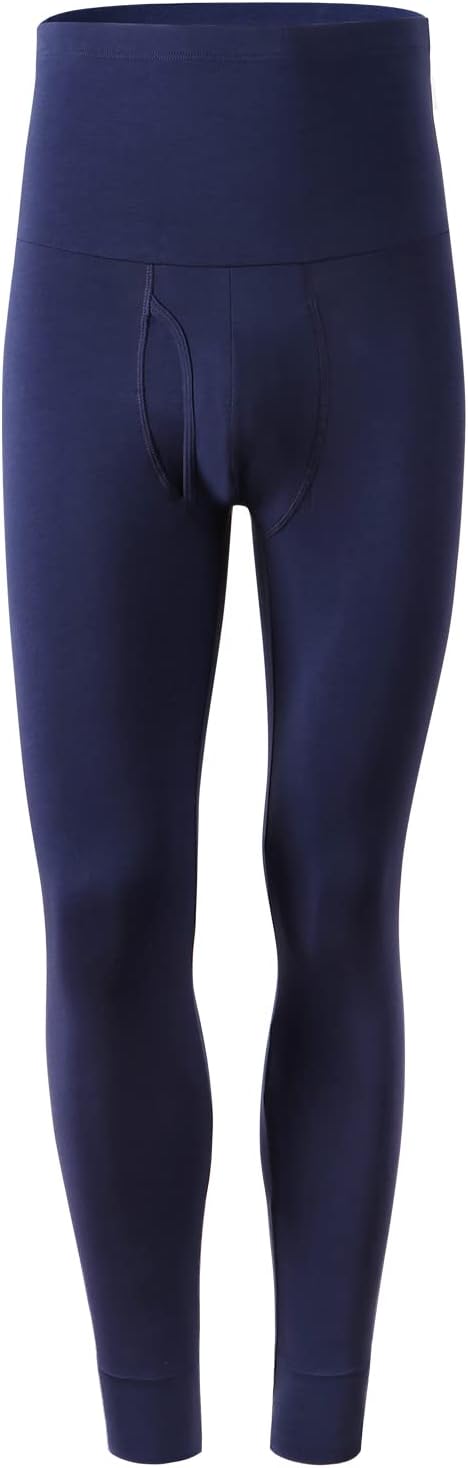 Ouruikia Men's Thermal Underwear Bottoms High Waist Thermal Pants Keep Warm Long Johns Pants
