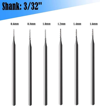 Luo ke 6 Pcs Oblique Pin Burr, 3/32'' Shank Cone Shape Burs Jewelry Making Tools for Rotary Tools