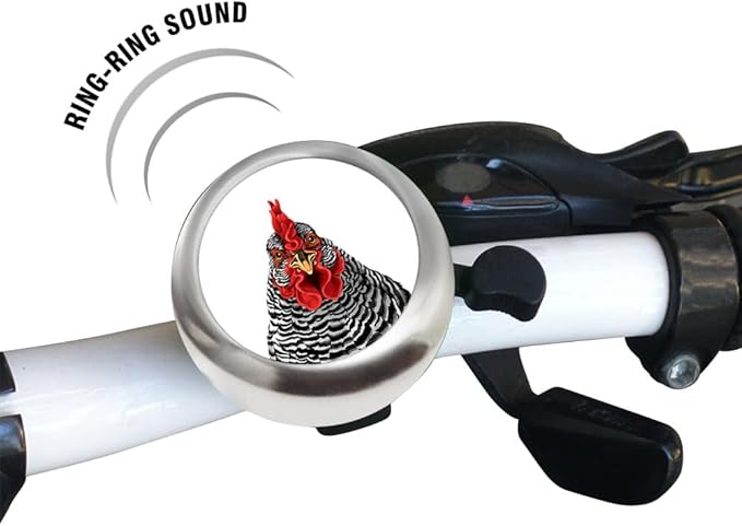 WIRESTER Silver Aluminum Round Bike Bell, Classic Ring Bicycle Bell, Bike Accessories Bell Ring for Adults Kids Girls Boys