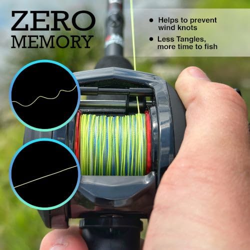 Reaction Tackle Braided Fishing Line - Pro Grade Power Performance for Saltwater or Freshwater Fish - Colored Fishing Line Braid for Extra Visibility